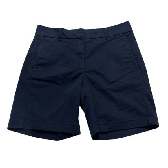 J.Crew Navy Blue Chino Pockets Casual Summer Formal Preppy Solid Shorts Size 2 - Picture 1 of 8